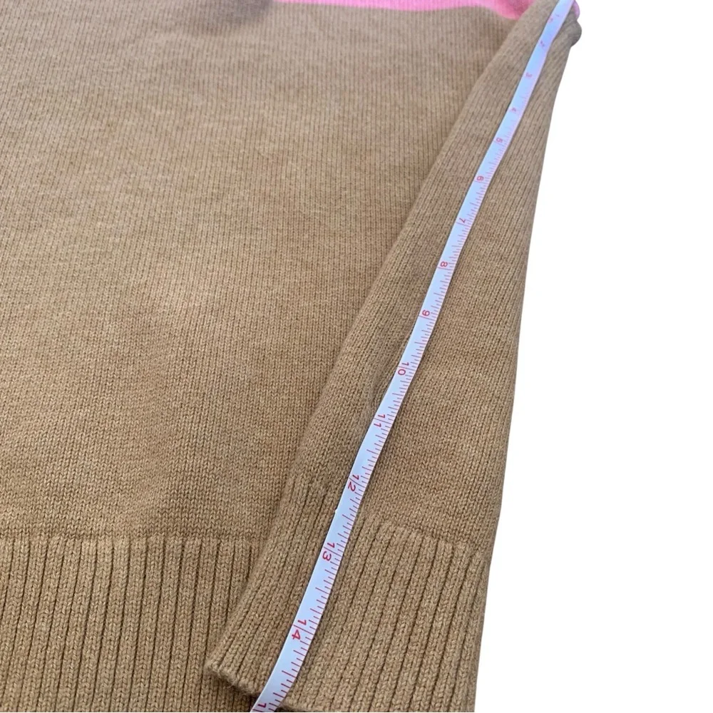 J.Crew Prep - Color-block - Button - Collared Sweater XS Pink Tan Navy - NWOT - Picture 6 of 11